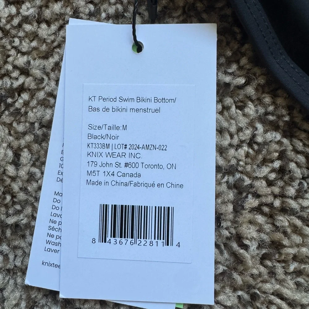 NWT KT. By Knix Classic Black Period Bikini Bottom Size Medium